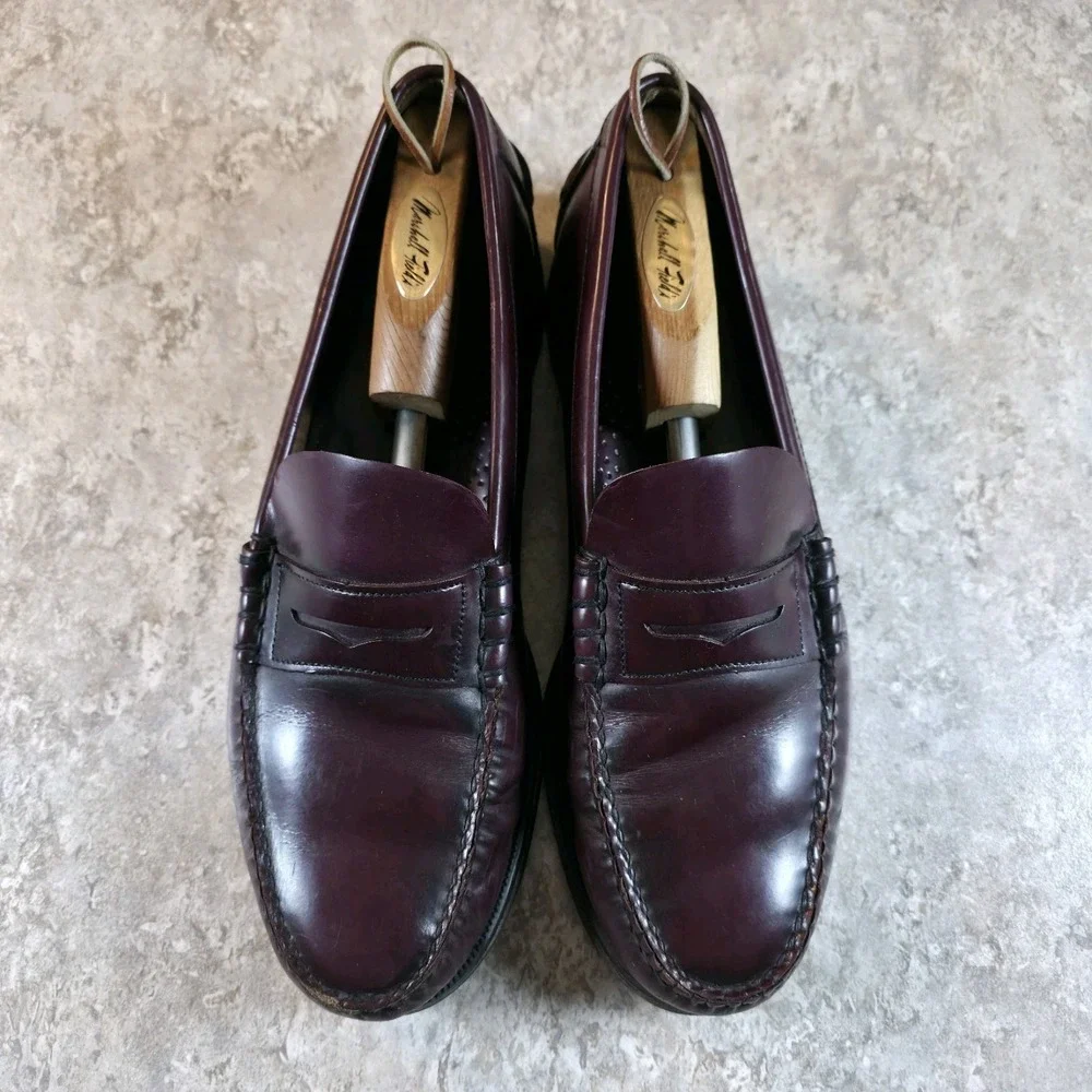 Sebago Classic Penny Loafers Burgundy Leather Handsewn Men's 12 Slip On